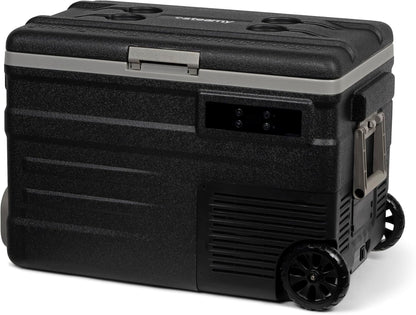 Steamy-E Single Zone 45 Roller, Elektrische Compressor Koelbox met wielen, 45 Liter, Zwart, 12V/230V, voor vriezen en koelen van -20 tot +20, ideaal voor op de camping