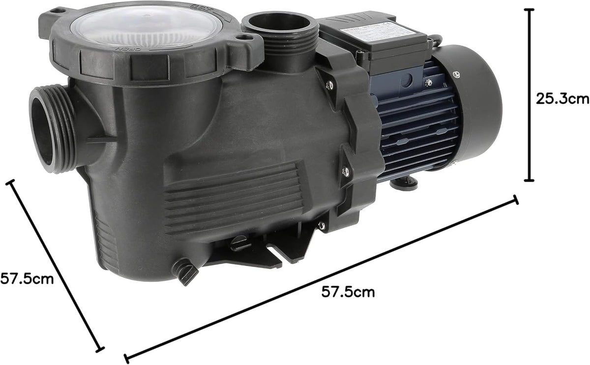 Spid'O SPR 1100 2963 zwembadfilterpomp, 22 M3/h, 1,5 pk, groot filter, zwart