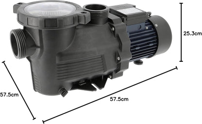 Spid'O SPR 1100 2963 zwembadfilterpomp, 22 M3/h, 1,5 pk, groot filter, zwart