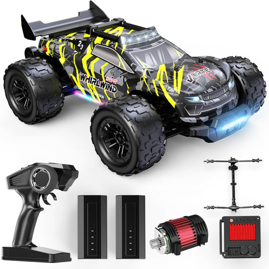 <font dir="auto" style="vertical-align: inherit;"><font dir="auto" style="vertical-align: inherit;">        DEERC 1:14 Brushless RC Car for Adults, 43MPH 4WD Off-Road RC Truck with 7-Color LED Lights, Metal Oil Shock Absorbers, 2x7.4V High-Capacity Batter
