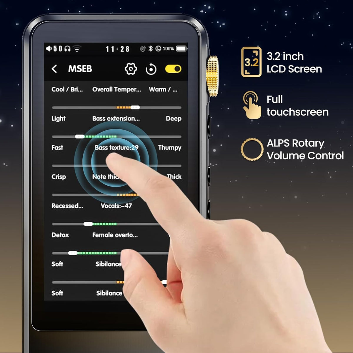 HiFi MP3 Speler – Draagbare Muziekspeler – Digitale Audio Speler – Lossless Music Player – Bluetooth 5.1 – 3,2" Touchscreen – 128GB Geheugen Uitbreidbaar Tot 512GB