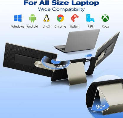 15,6 Inch Draagbare Monitor – Mobiel Scherm – Extra Beeldscherm – Laptop Extender – USB-C Monitor – Full HD 1080p – 120% sRGB Kleurruimte - QUORE