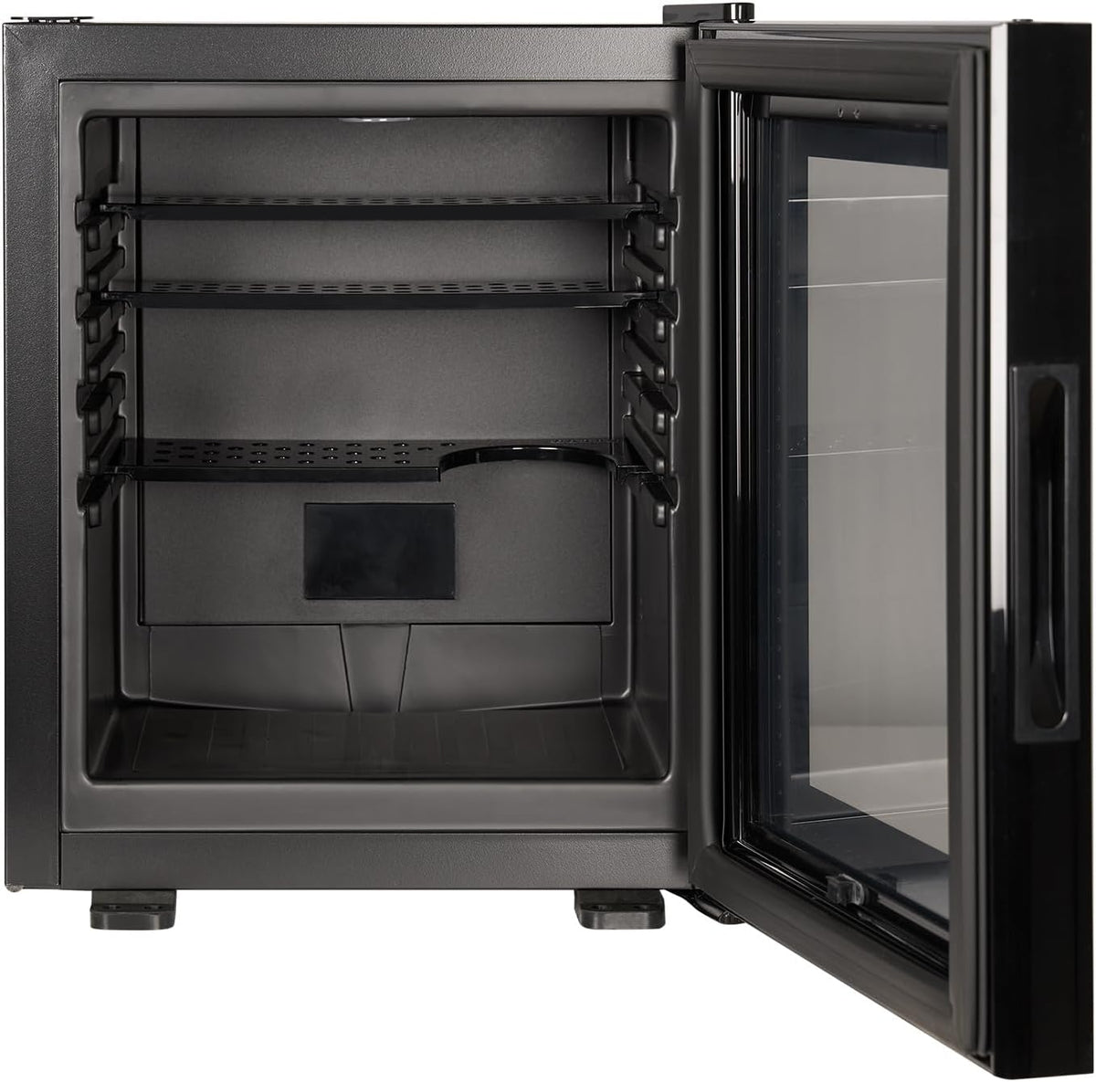 Corby Eton 20L glazen minibar in zwart met zwarte binnenkant - EU-stekker