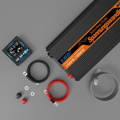 <font dir="auto" style="vertical-align: inherit;"><font dir="auto" style="vertical-align: inherit;">        EDECOA 1500W 12V to 230V Pure Sine Wave Inverter 12V 230V Voltage Converter with Pro LCD Remote Control and EU Plugs       </font></font>