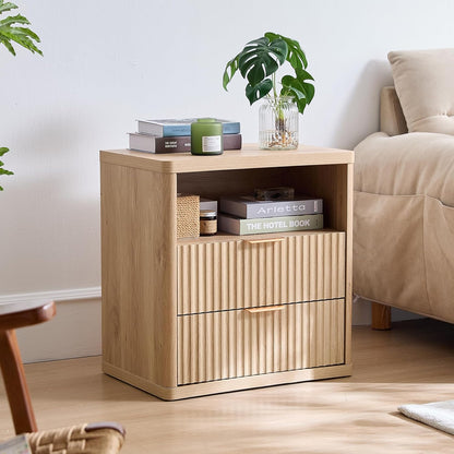 LELELINKY Natuurlijke nachtkastje, bijzettafel, telefoontafel, geschikt voor slaapkamer, woonkamer, eetkamer