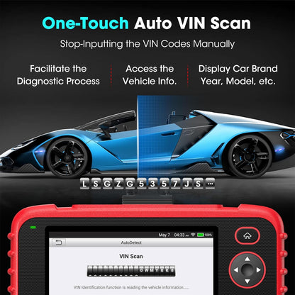 OBD2 Scanner – Auto Diagnosetool – Foutcode Lezer – Autodiagnose Apparaat – Motor Diagnosesysteem – 5 Inch Touchscreen – 7 Resetfuncties inclusief AutoVIN en WLAN Updates