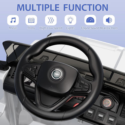 Elektrische auto voor kinderen, 12 V, kinderauto met 2,4 G-afstandsbediening, elektrische auto met bluetooth, muziek, claxon en koplamp, 3-6,5 km/u, kindervoertuig, elektrisch voor kinderen van 3 tot