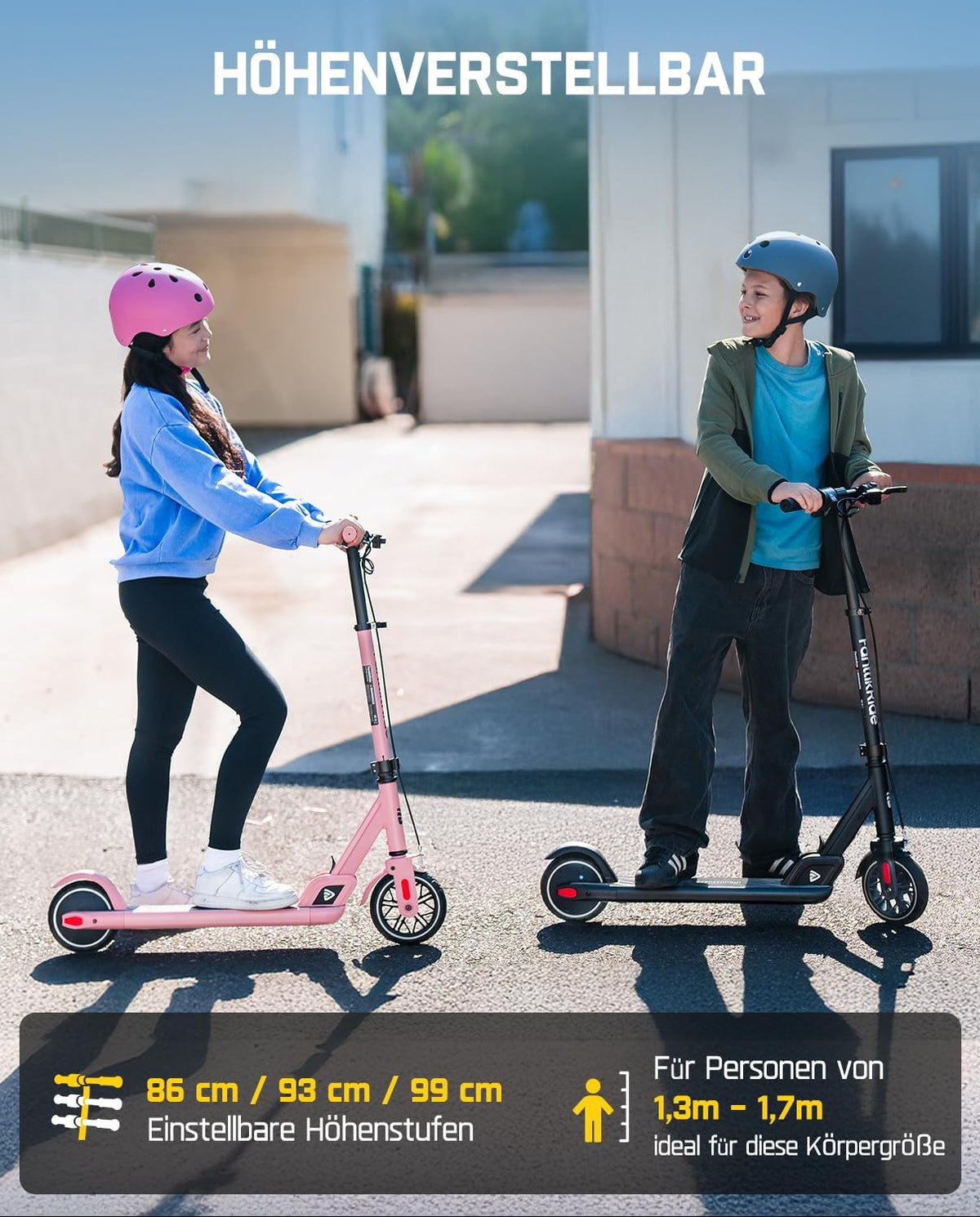 FanttikRide T9 Elektrische step voor kinderen van 1,3 tot 1,7 m, snelheden van 11/16/19 km/u, led-batterij-indicator, in hoogte verstelbaar, opvouwbaar, elektrische step voor kinderen, tot 40 minuten