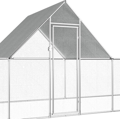 Kippenren – Kippenhok – Kipverblijf – Pluimvee Ren – Vogelren – XXL Verzinkt Staal – 14 x 2 x 2 Meter – Waterdicht Dak – Veilig Draadgaas