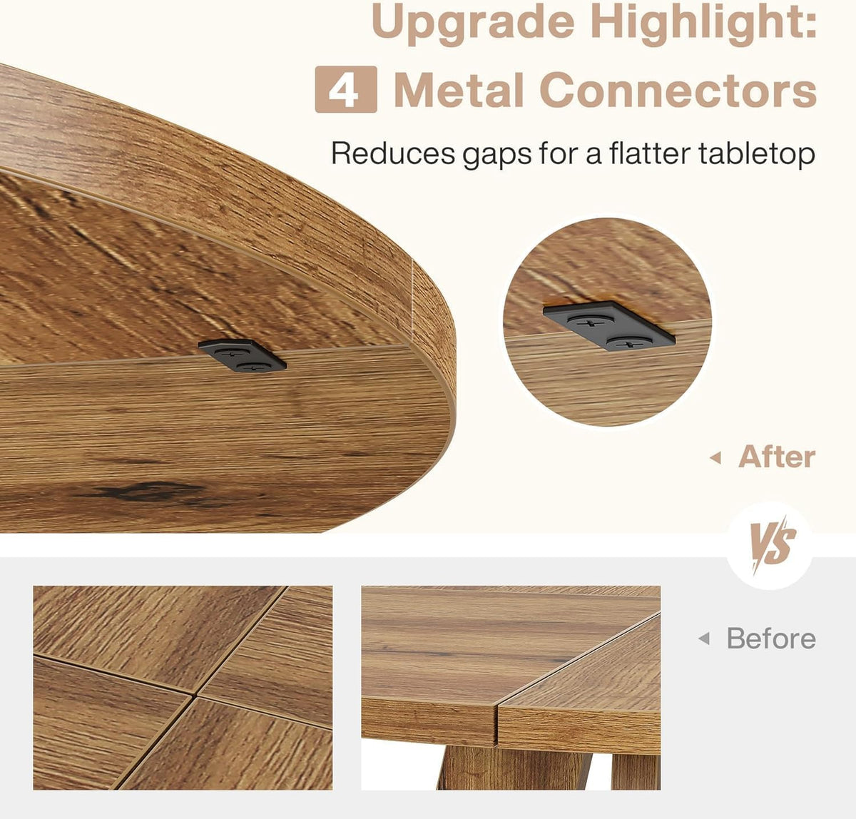 Ronde Eettafel – Eettafel Rond – Keukentafel – Tafel 4 Personen – Landelijke Tafel – Massief Hout – Diameter 120 cm – Rustieke Bruine Afwerking