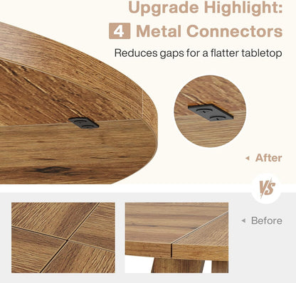 Ronde Eettafel – Eettafel Rond – Keukentafel – Tafel 4 Personen – Landelijke Tafel – Massief Hout – Diameter 120 cm – Rustieke Bruine Afwerking