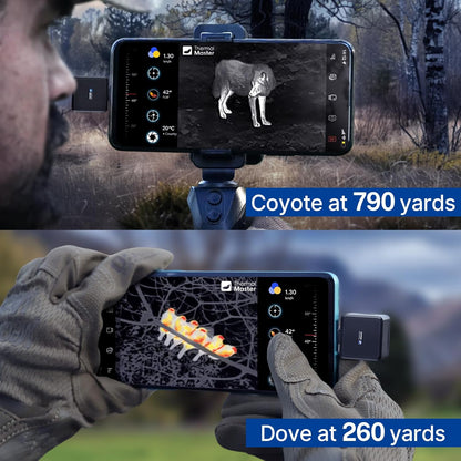 Warmtebeeldcamera voor Phones T2 Pro warmtebeeld-monoculair voor jacht 1579 yards 15 x zoom warmtebeeldverrekijker met tactische handgreep en Scope Mount (T2 Pro-Android)