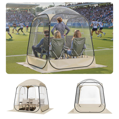 VEVOR Pop-up-sporttent, transparant, 160 x 160 cm, voor 2 tot 4 personen, waterdichte capsule voor buiten, met mat en afdekking, igloo koepeltent voor de tuin