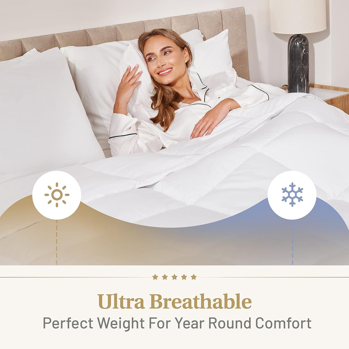The Ultimate All Season Trooster Hotel Luxe Donzen Alternatieve Dekbed Dekbedovertrek met Tabs Wasbaar (California King)