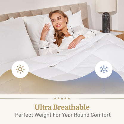 The Ultimate All Season Trooster Hotel Luxe Donzen Alternatieve Dekbed Dekbedovertrek met Tabs Wasbaar (California King)