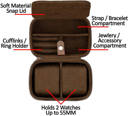 Horlogedoos – Horlogebox – Horloge Opbergdoos – Watch Box – Sieradendoos – 6 Vakken – Massief Hout Met Leerafwerking – Glazen Deksel Met Valet Lade