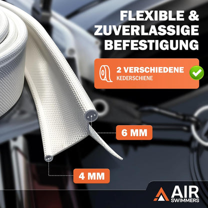 Zonnezeil met bies, luifel voor auto, V-w T5, camping, luifel, autoluifel, met kederrail (4-6 mm), T4, T6, waterdicht, anti-uv, tent stangen, zuignap