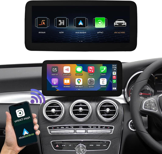 Road Top 10.25 Inch Car Radio Wireless CarPlay Android Car Touch Screen for Mercedes Benz C GLC V Class W205 W447 2016-2018 Year with NTG5.0 System, Support Mirrorlink - QUORE