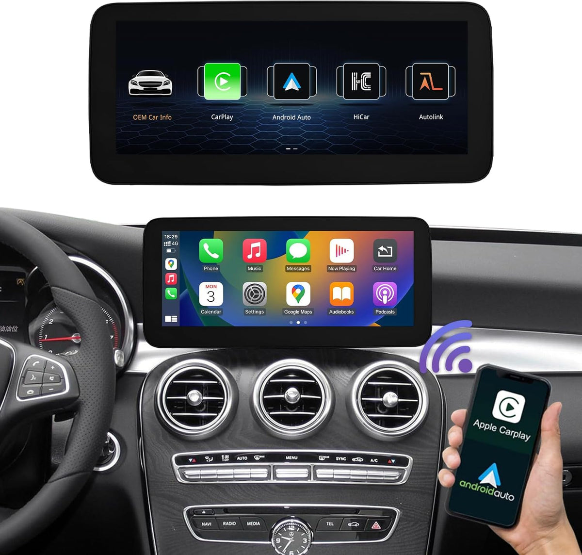 <font dir="auto" style="vertical-align: inherit;"><font dir="auto" style="vertical-align: inherit;">        Road Top 10.25 Inch Car Radio Wireless CarPlay Android Auto Touch Screen for Mercedes Benz C GLC V Class W205 W447 2016-2018 Year with NTG5.0 Syste