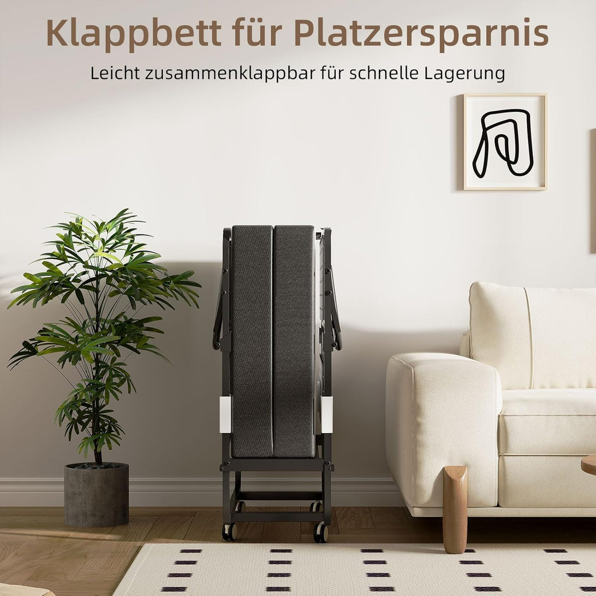 Deluxe opklapbed (incl. 13 cm dik traagschuimmatras), inklapbaar logeerbed, volwassenen 80 x 190 cm, metalen klapframe, versterkt metalen rooster, stofbestendige opbergtas, belastbaarheid 200 kg