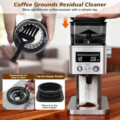 Elektrische Koffiemolen – Koffiemaler – Bonenmaler – Koffiegrinder – Espressomolen – RVS Kegelmaalwerk – 31 Maalgraadinstellingen