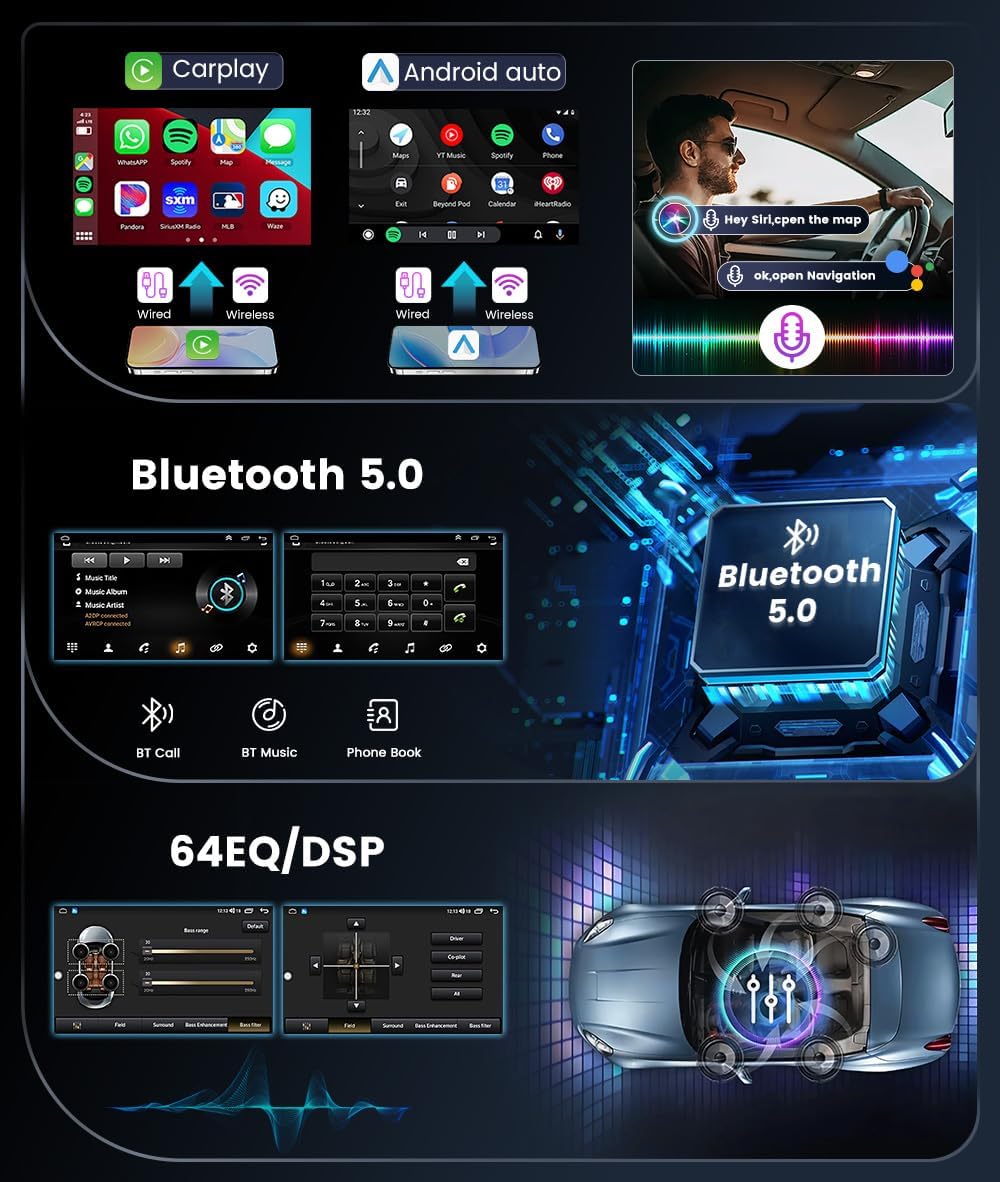 [4G + 64G] Dual DIN Android 15 autoradio voor Mazda 6 GJ Atenza 2012-2016 CarPlay, DSP, camera+MIC, stuurbediening, RDS, 4G, wifi, Dab, Bluetooth 5.0, 9 inch IPS-display