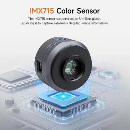 Svbony SC715C Telescoopcamera met 1,45μm Pixelgrootte, Elektronisch Oculair CMOS USB3.0, IMX715 Planetaire Camera's met DDR3 512M en ST4-poort, voor Planetaire Fotografie, Beeldvorming met Microscopen