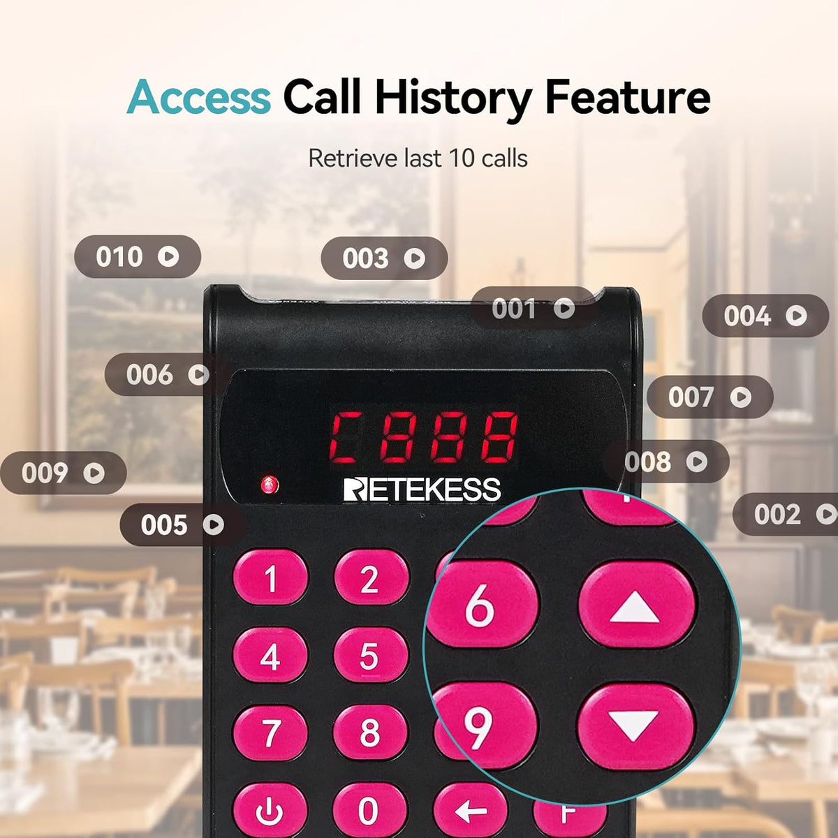 Draadloos Oproepsysteem – Pager – Semafoonsysteem – Communicatiesysteem – Oproepsysteem Restaurant – 500 Meter Bereik – 40 Pagers Met Afneembaar Toetsenbord – Mute-knop - QUORE