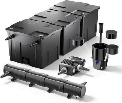 Set bio-vijverfilter 90.000 l met UVC 72W, vijverpomp 80 W en skimmer CSP-250