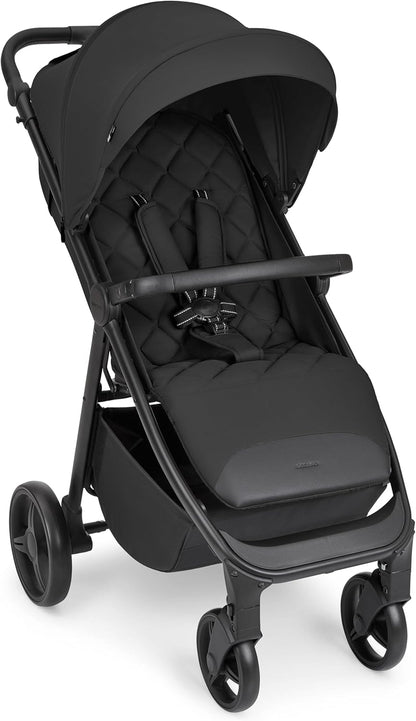 KikkaBoo Urban Kinderwagen, licht, vanaf de geboorte tot 22 kg, compact, EVA-wielen met vering, verstelbaar stuur, zwart