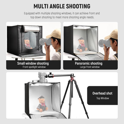 Opvouwbare Fotostudio Lichtbak – Lichtbox – Fotobox – Fototent – Fotobooth – 60 x 60 x 60 cm – 160 Leds, 5600K Dimbaar