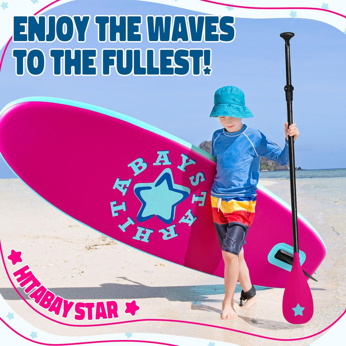 Stand Up Paddle Board in set voor jongeren en kinderen, SUP-boardset incl. complete accessoires, 75 kg/80 kg/120 kg, Kids SUP-board opblaasbaar
