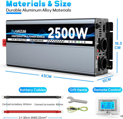 <font dir="auto" style="vertical-align: inherit;"><font dir="auto" style="vertical-align: inherit;">        2500 W 12 V 230 V pure sine wave inverter - grid priority switching - voltage converter       </font></font>