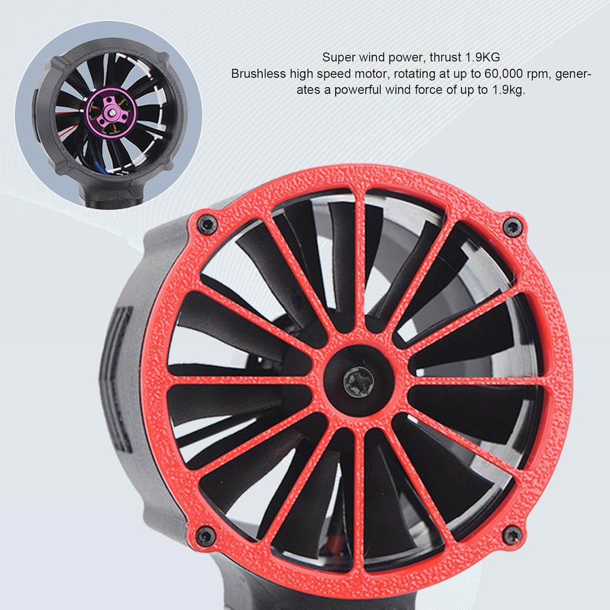Mini Turbo Ventilator – Handblazer – Luchtblazer – Mini Ventilator – Turbo Blower – Borstelloze Motor 64mm – 60.000 RPM Stuwkracht