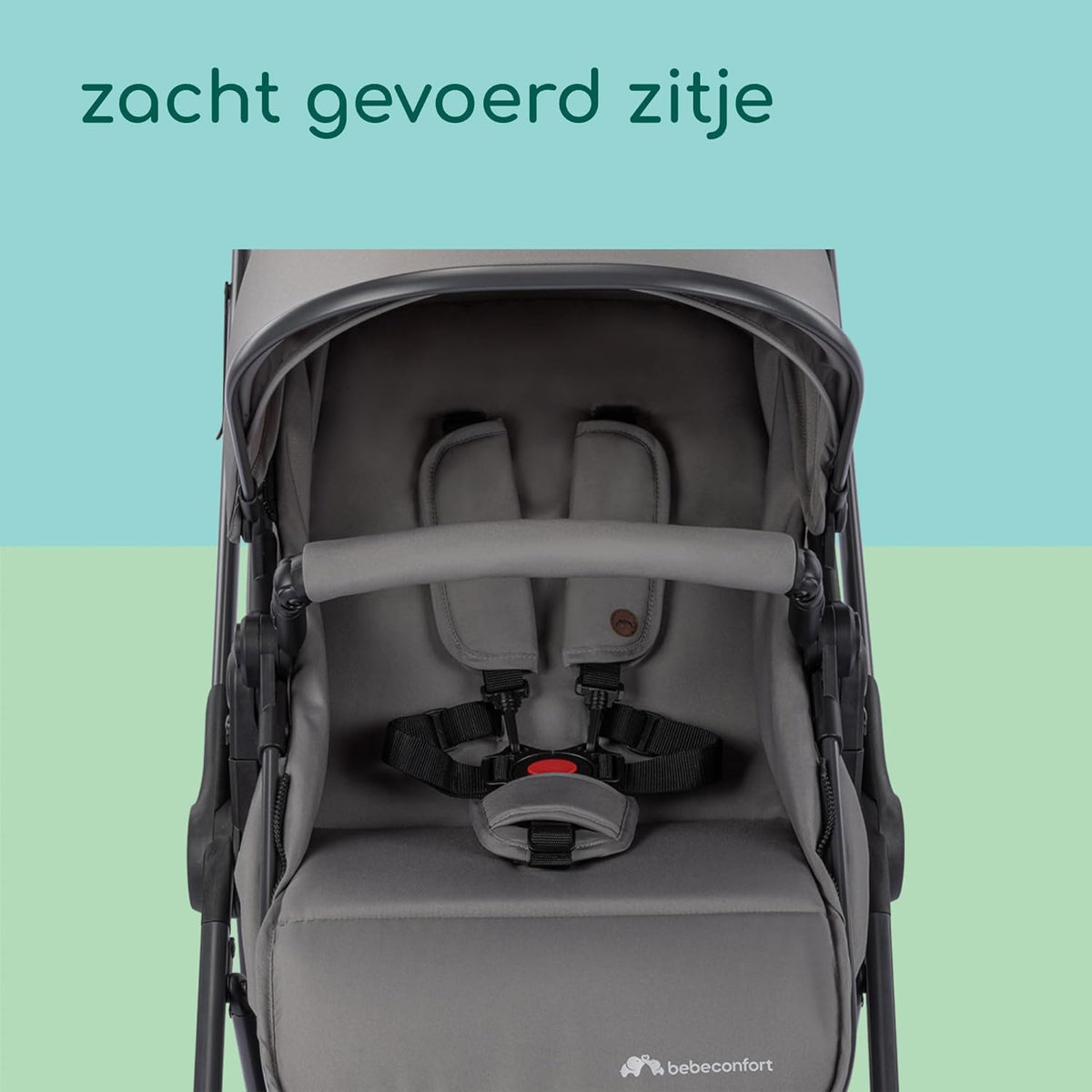 Bebeconfort Breeze Trio, 3 in 1 Kinderwagen Set met Autostoeltje, 0-22 kg (0-4 jaar), Omkeerbaar & Lichtgewicht Combi Wandelwagen, i-Size Autostoeltje, Compact Inklapbaar, Ruime Mand, Mineral Grey