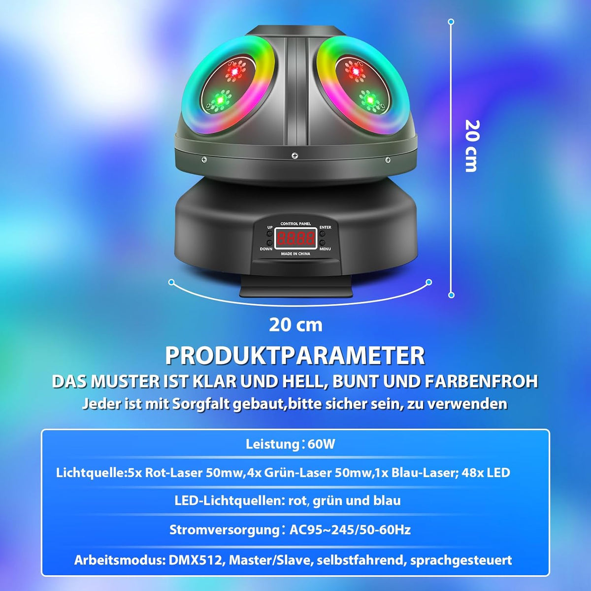 Disco Light Party Light, T100 Moving Head, LED RGB Light DJ Projector Music Controlled DJ Disco Lights, DMX Effect Spotlight, For KTV Family Reunion Wedding Birthday Halloween - QUORE