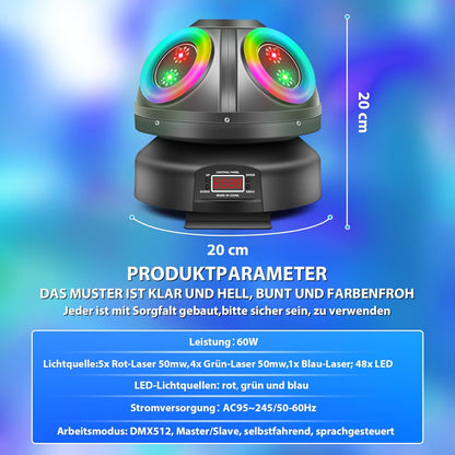 Disco Light Party Light, T100 Moving Head, LED RGB Licht DJ Projector Muziek Gecontroleerde DJ Disco Lichten, DMX Effect Spotlight, Voor KTV Familie Reünie Bruiloft Verjaardag Halloween