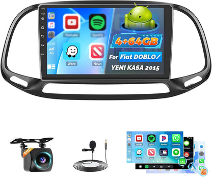Autoradio – Auto Radio – 2-DIN Radio – Multimedia Radio – Autoradio Met Draadloos CarPlay – 9 Inch Touchscreen – Android Auto & Achteruitrijcamera