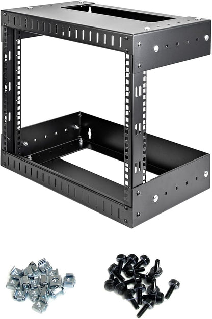 2-Post 8U 19 Inch Open Frame Server Rack – Netwerk Rack – Data Rack – Patchkast – Serverkast – Verstelbare Diepte 30,5-50,8 Cm – Draagvermogen 90 Kg