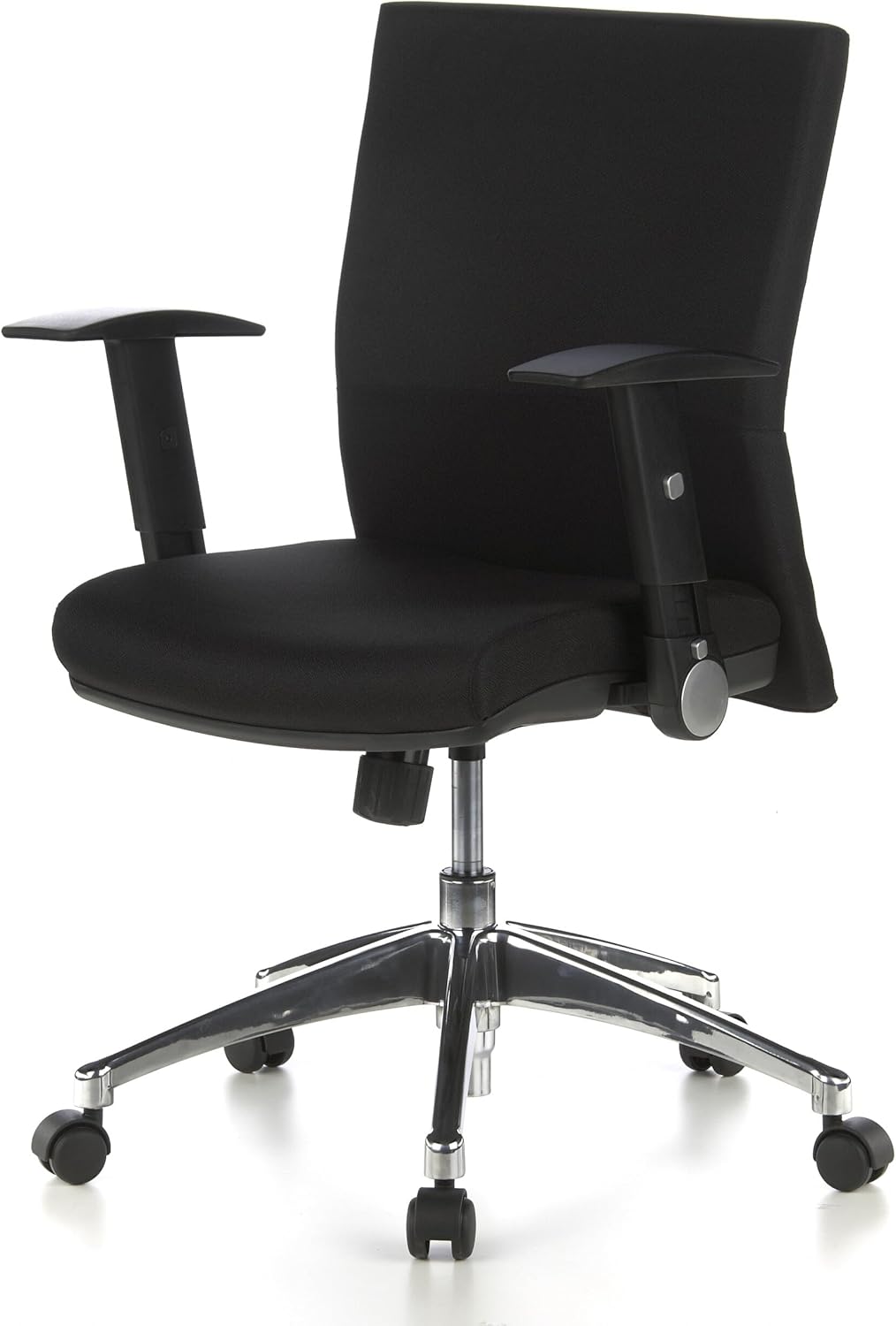 HJH Office Laguna Pro Professionele bureaustoel van stof, zwart, ergonomische draaistoel, inklapbare armleuningen, in hoogte verstelbaar