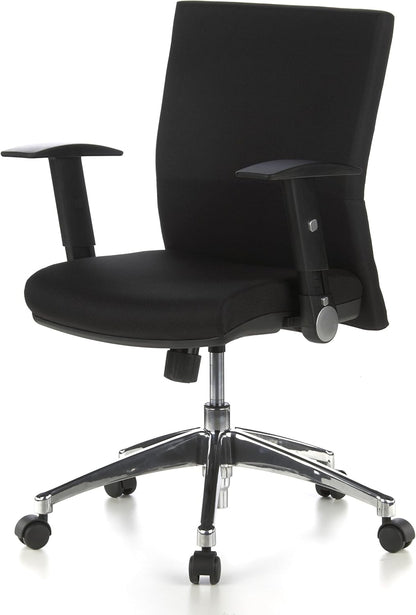 HJH Office Laguna Pro Professionele bureaustoel van stof, zwart, ergonomische draaistoel, inklapbare armleuningen, in hoogte verstelbaar