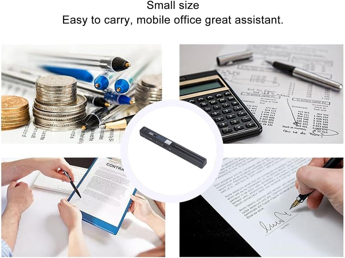 Draagbare Scanner, Handscanner voor A4-documenten/foto/foto's/bon, 900DPI Mobiele Handscanner in Kleur, PDF/JPG-formaat, USB 2.0, Wanddocumentscanner, 8,27 Inch (BLACK)
