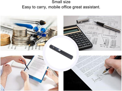 Draagbare Scanner, Handscanner voor A4-documenten/foto/foto's/bon, 900DPI Mobiele Handscanner in Kleur, PDF/JPG-formaat, USB 2.0, Wanddocumentscanner, 8,27 Inch (BLACK)