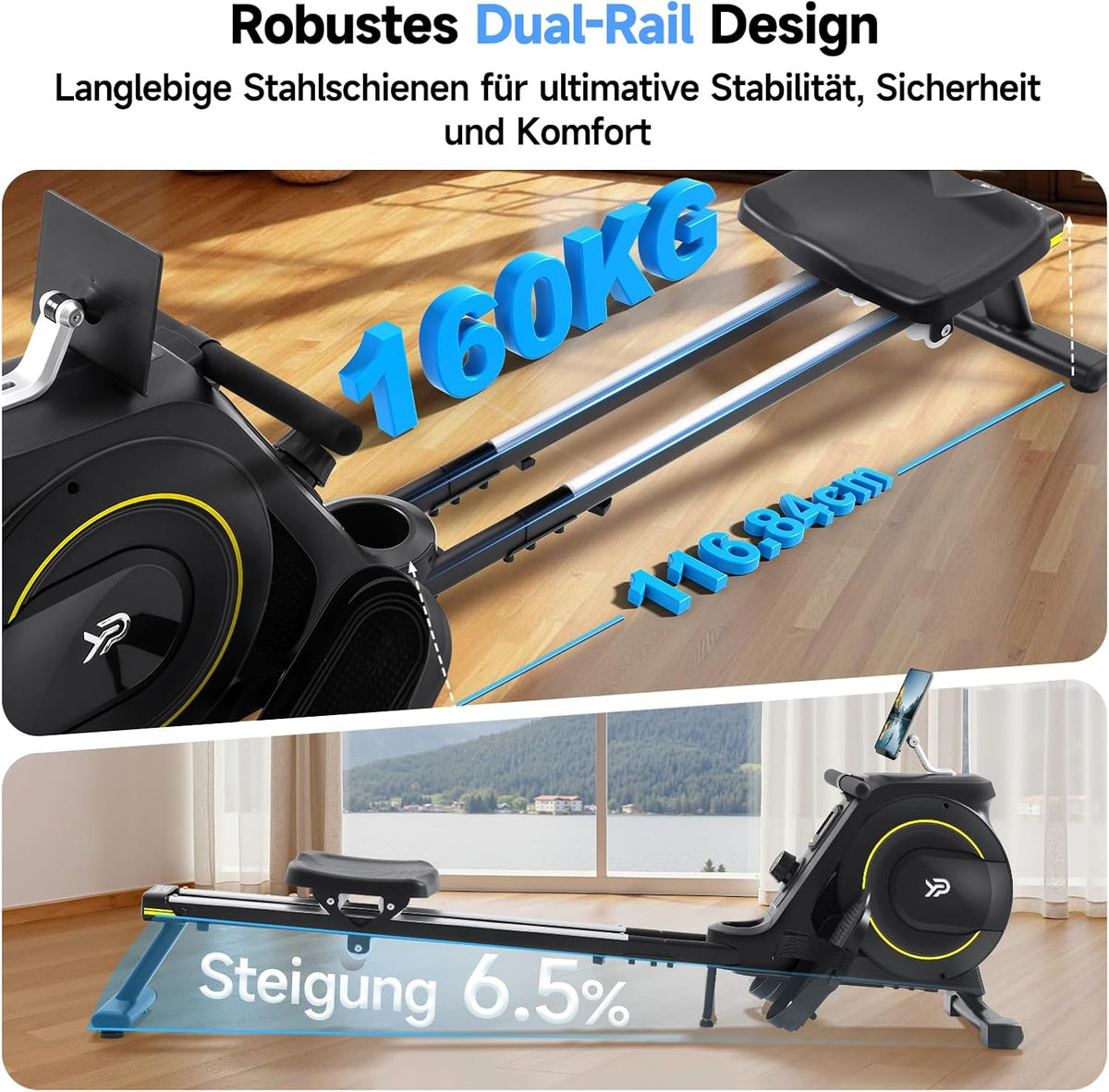 Magnetische Roeitrainer – Roeimachine – Fitnessapparaat – Hometrainer – Trainer – Stil en Krachtig – 16 Weerstandsniveaus – Opvouwbaar Met LCD-Display
