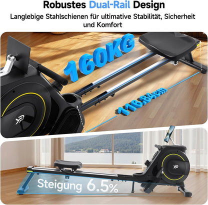 Magnetische Roeitrainer – Roeimachine – Fitnessapparaat – Hometrainer – Trainer – Stil en Krachtig – 16 Weerstandsniveaus – Opvouwbaar Met LCD-Display