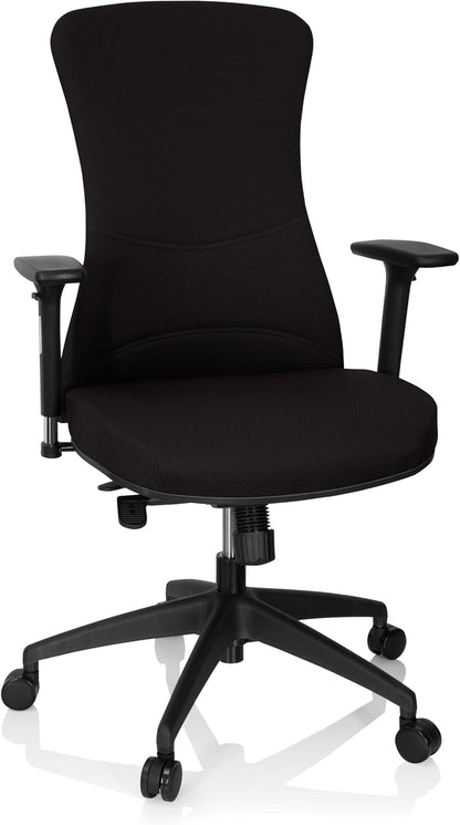 hjh OFFICE Office XT PRO 760010 Professionele bureaustoel van netstof, zwart, met armleuningen, zitdiepte verstelbaar