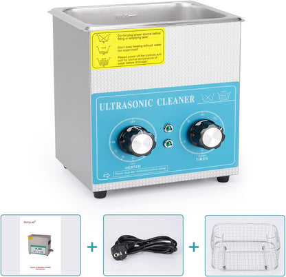 stonylab Ultrasone Reiniger, 304 Roestvrij Staal Universele Ultrasone Reiniger met Mechanisch Bedieningspaneel van Verwarming en Timer voor Laboratorium 40kHz 220V, 2 L