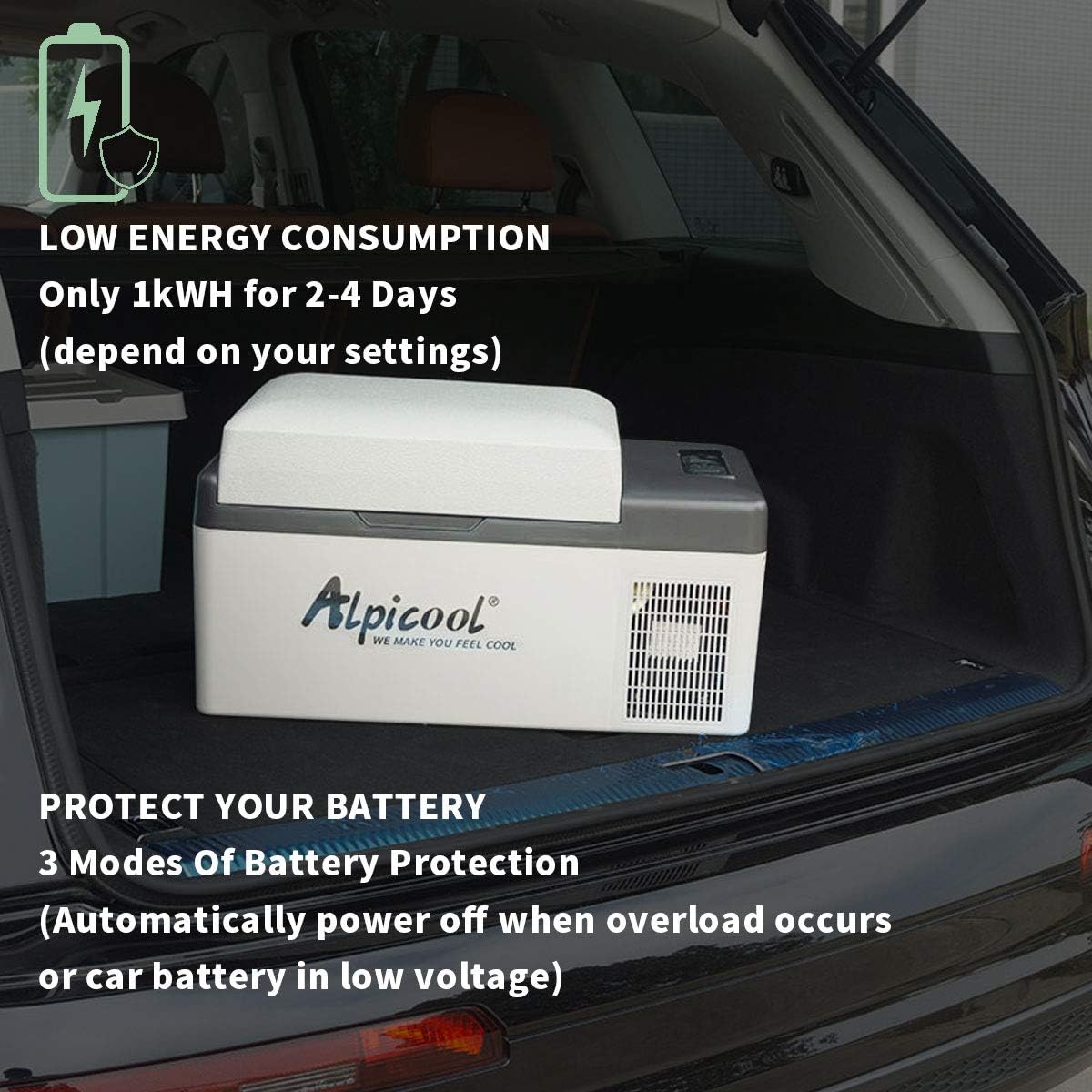 Alpicool C20 20L Koelkast Auto Elektrische mini-koelkast 12/24V Draagbaar voor auto, vrachtwagen of boot, -20℃- 20℃
