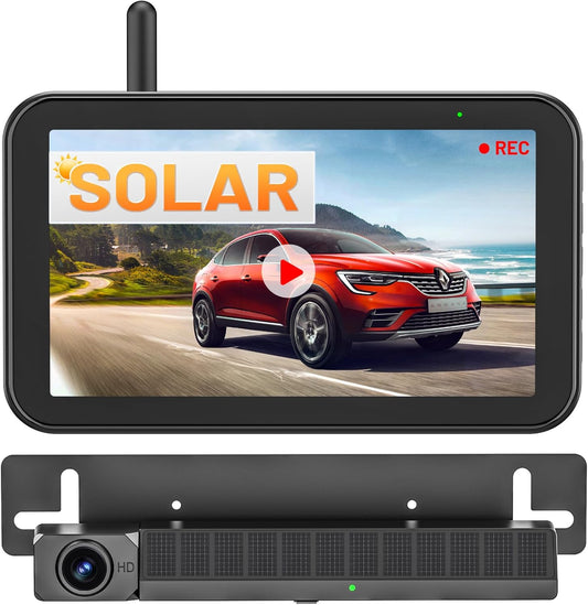 Draadloze achteruitrijcamera, 5 inch digitale achteruitrijcameraset, 1080P monitor, met ingebouwde draadloze zender, draadloze parkeerhulp, IP66 waterdichte achteruitrijcamera's voor auto, vrachtwagen