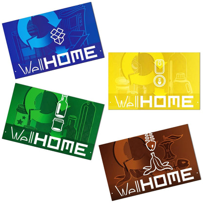 WELL HOME MOBILIARIO & DECORACIÓN 2 x Smart vuilnisemmer, 40 l, hoogte: 71,5 x 35,5 x 26 cm, zwart met magnetische etiketten